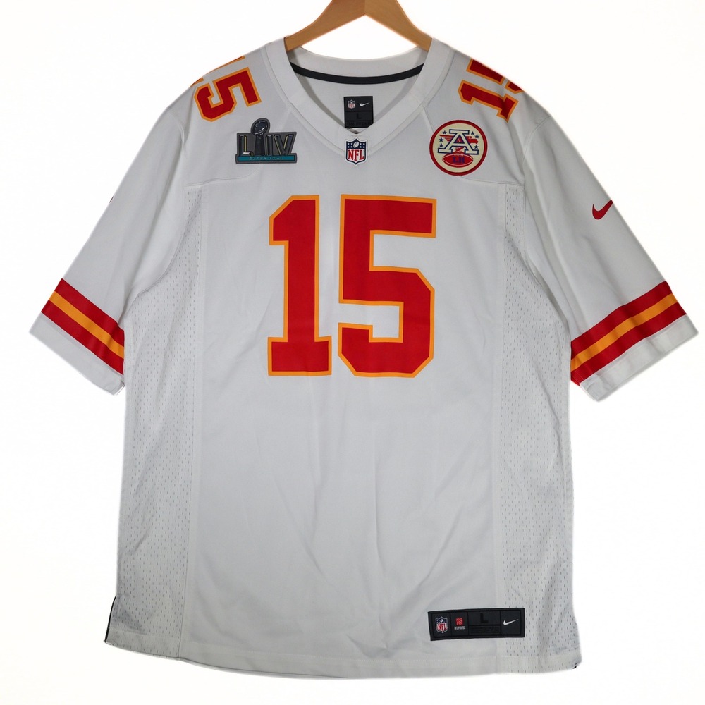 Nike Patrick Mahomes Kansas City Chiefs Super Bowl LIV Game Jersey Mens L White